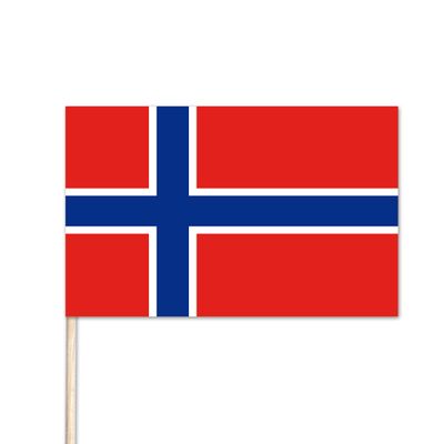 Norway World Stick Flag - 8" x 12" - Endura-Gloss Cotton